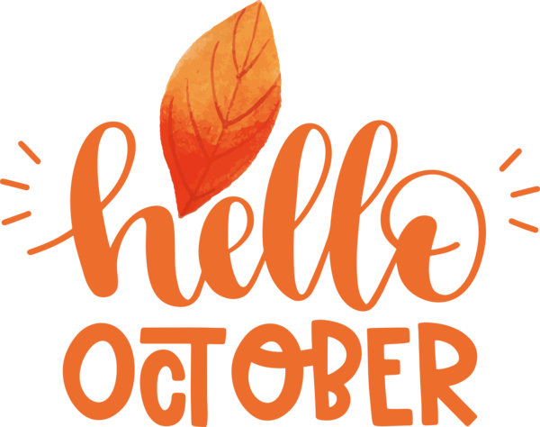 Transparent Thanksgiving Logo Produce Design for Hello October for Thanksgiving