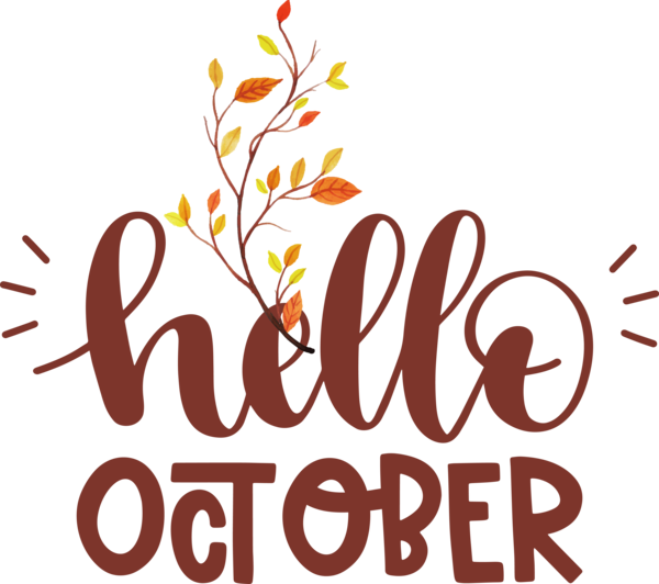 Transparent Thanksgiving Logo Commodity Design for Hello October for Thanksgiving