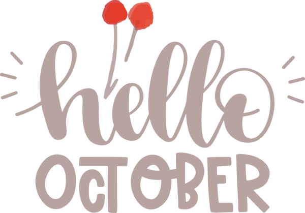 Transparent Thanksgiving Logo Font Design for Hello October for Thanksgiving