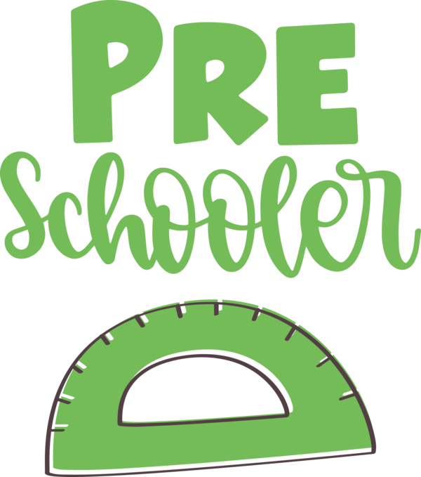 Transparent Back to School Logo Green Line for Hello Pre school for Back To School