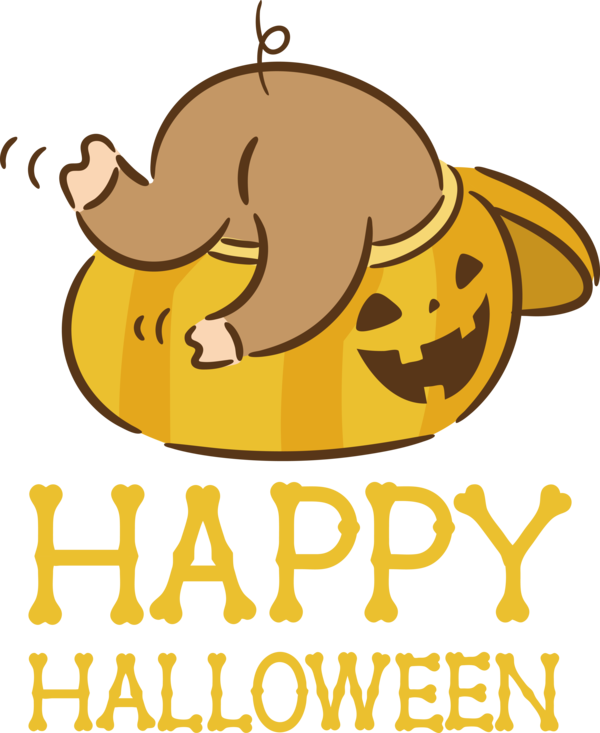 Transparent Halloween Cartoon Produce Yellow for Happy Halloween for Halloween