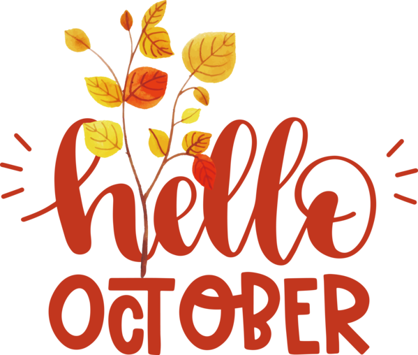Transparent Thanksgiving Floral design Cut flowers Logo for Hello October for Thanksgiving