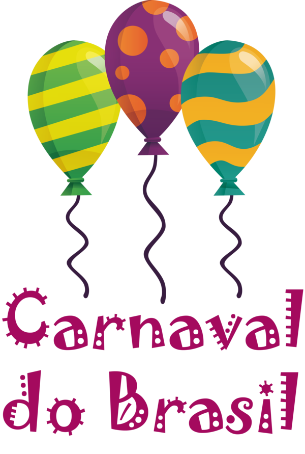 Transparent Brazilian Carnival Balloon Line Happiness for Carnaval for Brazilian Carnival