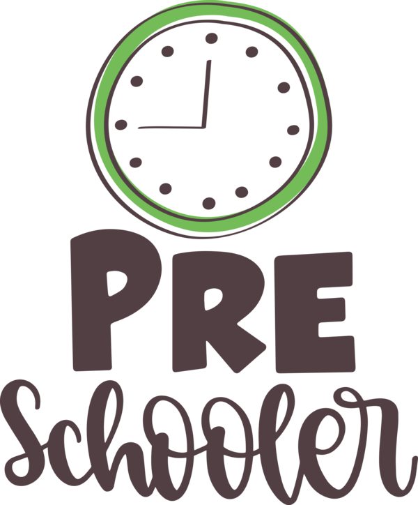 Transparent Back to School Alarm Clock Design Logo for Hello Pre school for Back To School