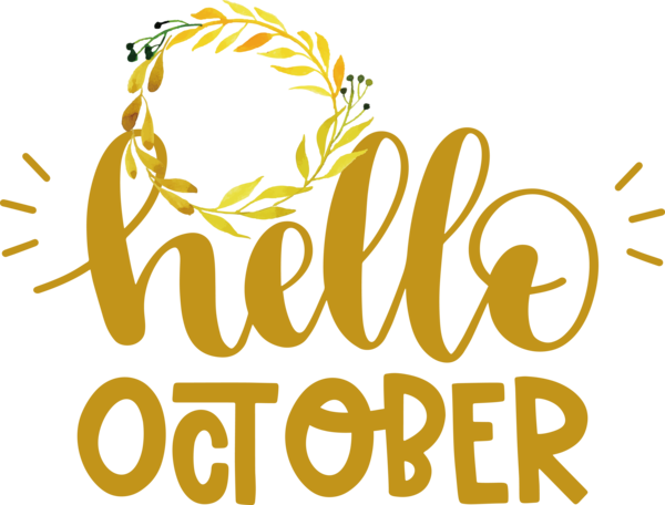 Transparent Thanksgiving Logo Commodity Yellow for Hello October for Thanksgiving