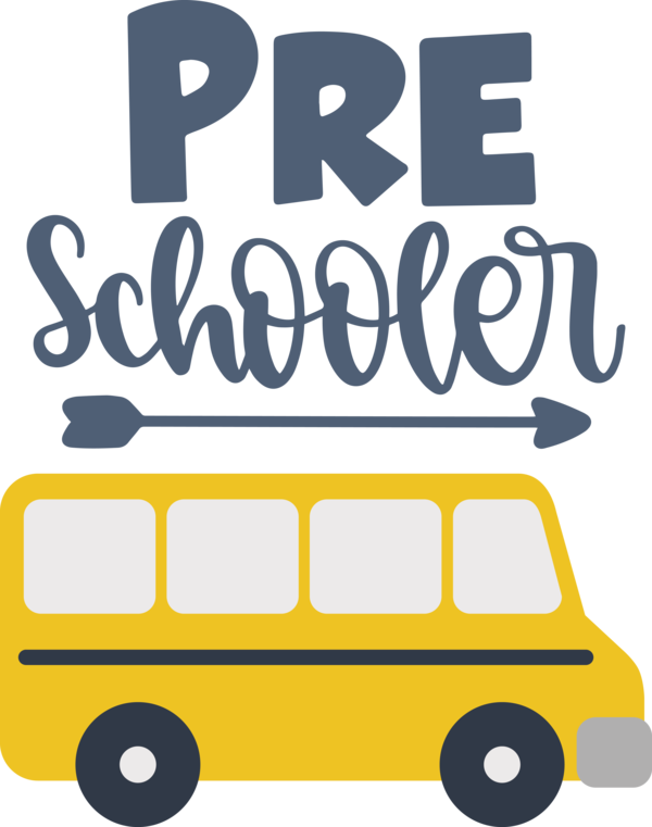 Transparent Back to School Logo Cartoon Yellow for Hello Pre school for Back To School
