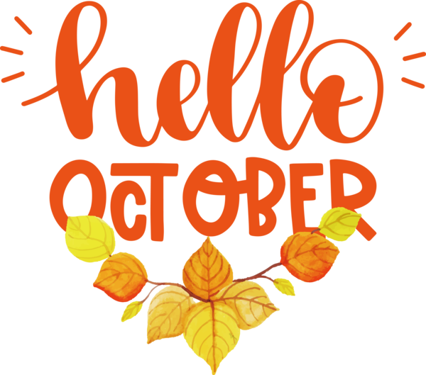Transparent Thanksgiving Floral design Leaf Logo for Hello October for Thanksgiving