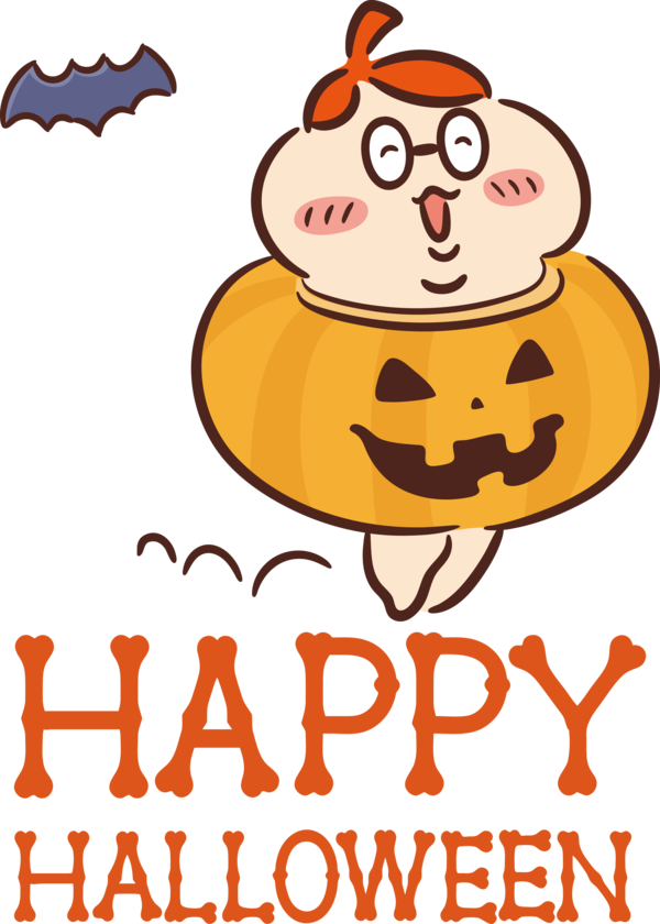 Transparent Halloween Cartoon Happiness Text for Happy Halloween for Halloween