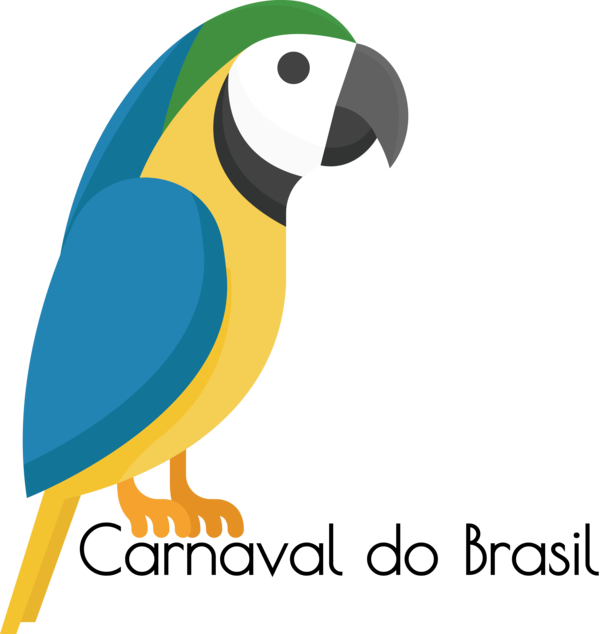 Transparent Brazilian Carnival Birds Parrots Scarlet macaw for Carnaval for Brazilian Carnival