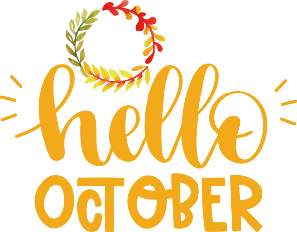 Transparent Thanksgiving Logo Commodity Yellow for Hello October for Thanksgiving