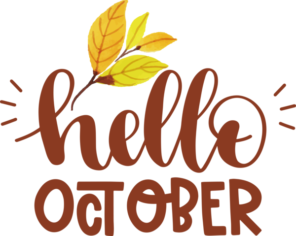 Transparent Thanksgiving Logo Flower Design for Hello October for Thanksgiving