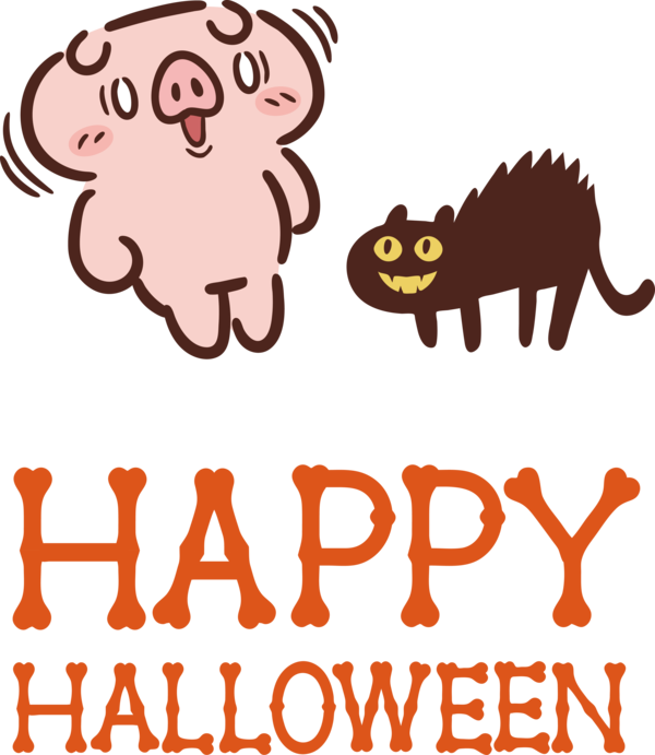 Transparent Halloween Cat-like Cartoon Logo for Happy Halloween for Halloween