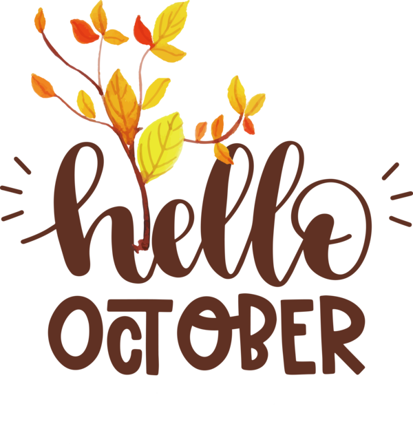 Transparent Thanksgiving Floral design Logo Commodity for Hello October for Thanksgiving
