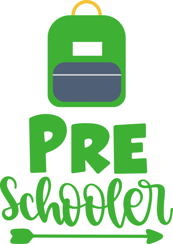 Transparent Back to School Logo Green Line for Hello Pre school for Back To School