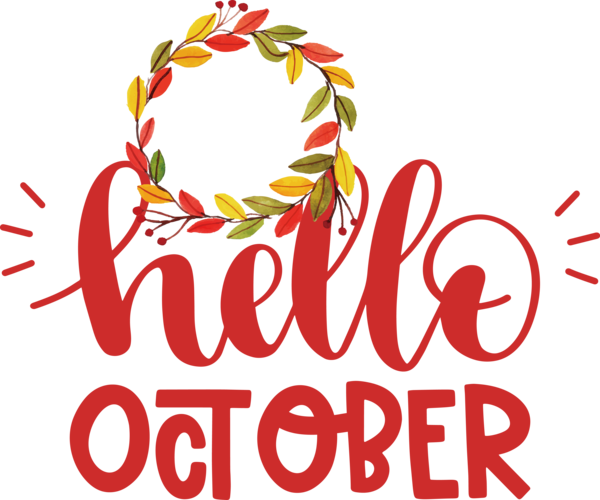 Transparent Thanksgiving Floral design Logo Produce for Hello October for Thanksgiving