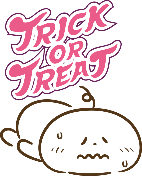 Transparent Halloween Cartoon Design Line for Trick Or Treat for Halloween