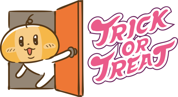Transparent Halloween Logo Cartoon Design for Trick Or Treat for Halloween