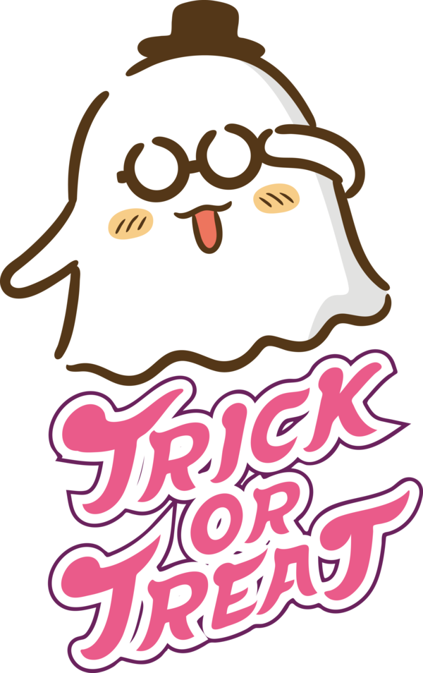 Transparent Halloween Design Face Text for Trick Or Treat for Halloween