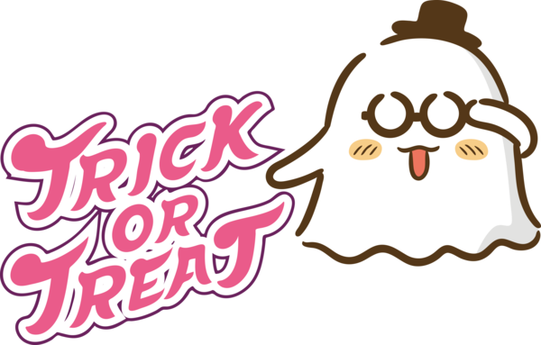 Transparent Halloween Cartoon Design Line for Trick Or Treat for Halloween