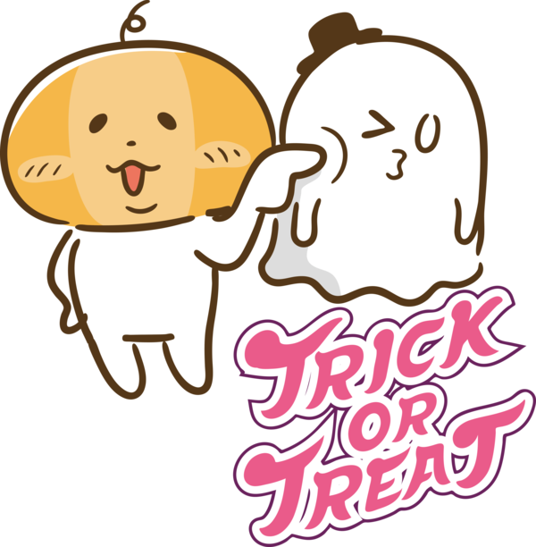 Transparent Halloween Cartoon Smile Logo for Trick Or Treat for Halloween