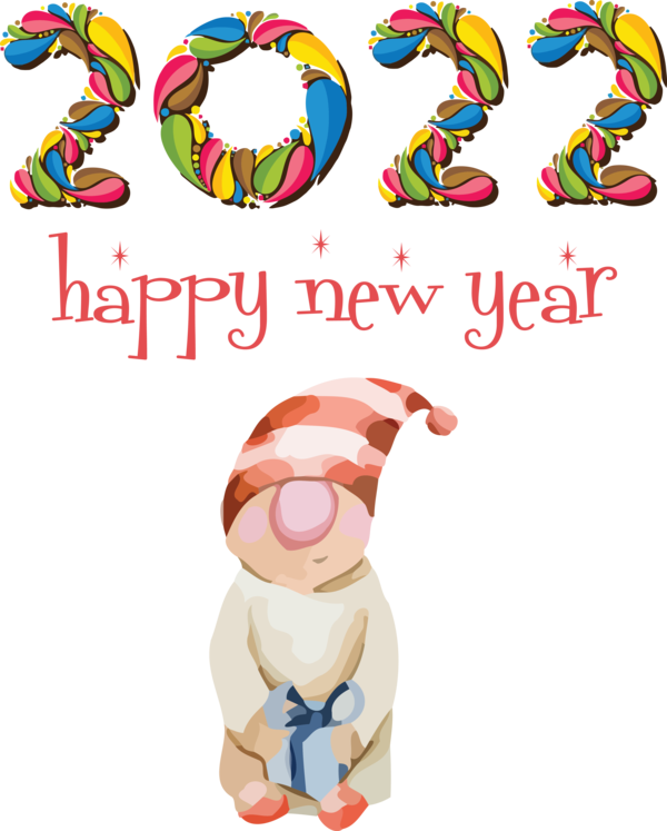 Transparent New Year Cartoon Line Party for Happy New Year 2022 for New Year