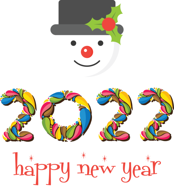 Transparent New Year Clown Line Meter for Happy New Year 2022 for New Year