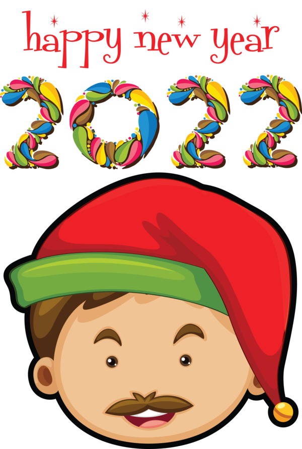Transparent New Year Hat Line Happiness for Happy New Year 2022 for New Year