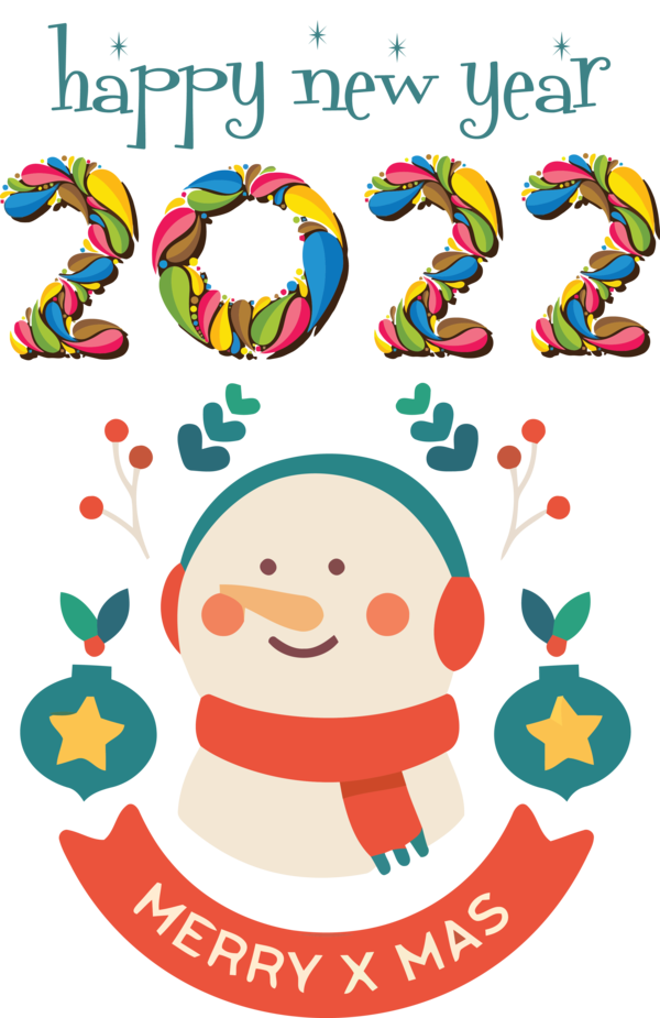Transparent New Year Line Happiness Behavior for Happy New Year 2022 for New Year