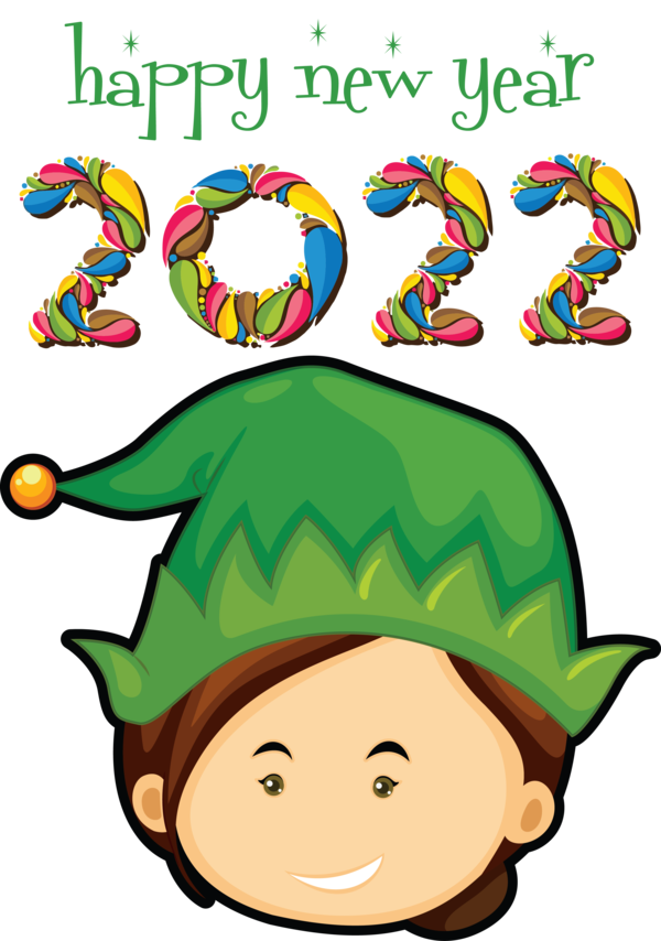 Transparent New Year Hat Text Plant for Happy New Year 2022 for New Year