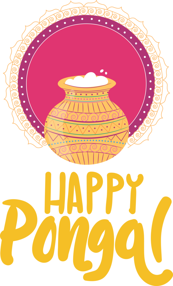 Transparent Pongal Design Logo Yellow for Thai Pongal for Pongal