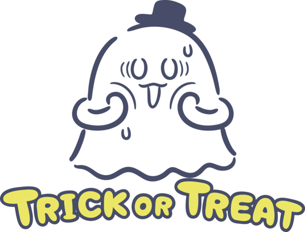 Transparent Halloween Cartoon Logo Happiness for Trick Or Treat for Halloween