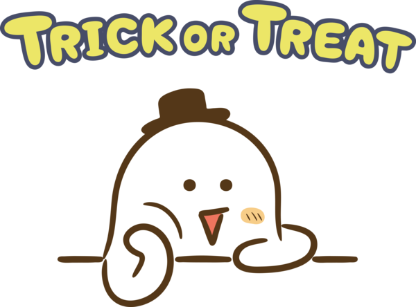 Transparent Halloween Cartoon Logo Happiness for Trick Or Treat for Halloween