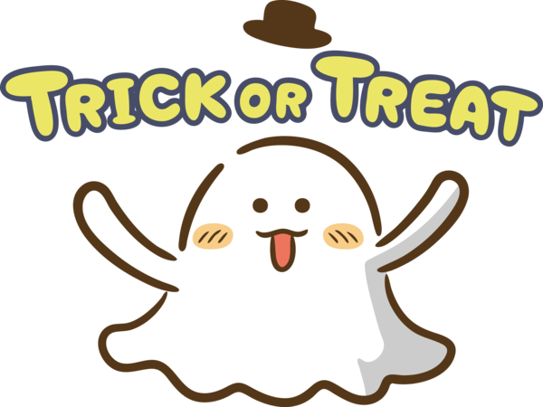 Transparent Halloween Cartoon Happiness Line for Trick Or Treat for Halloween