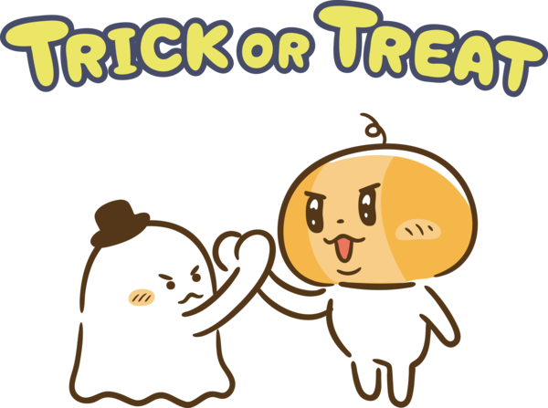 Transparent Halloween Cartoon Yellow Happiness for Trick Or Treat for Halloween