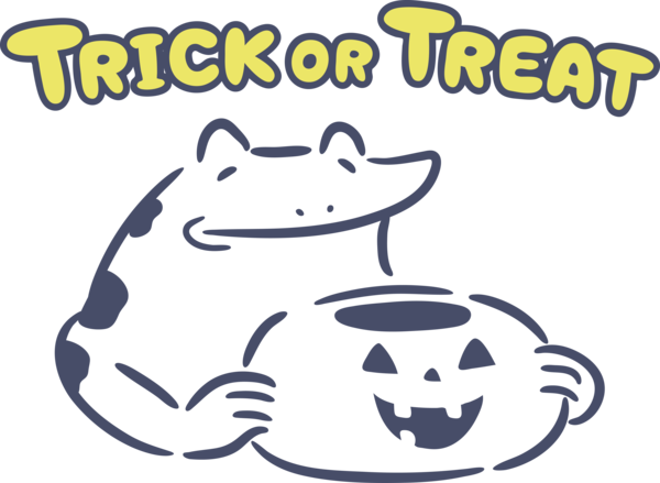 Transparent Halloween Cartoon Logo Line for Trick Or Treat for Halloween