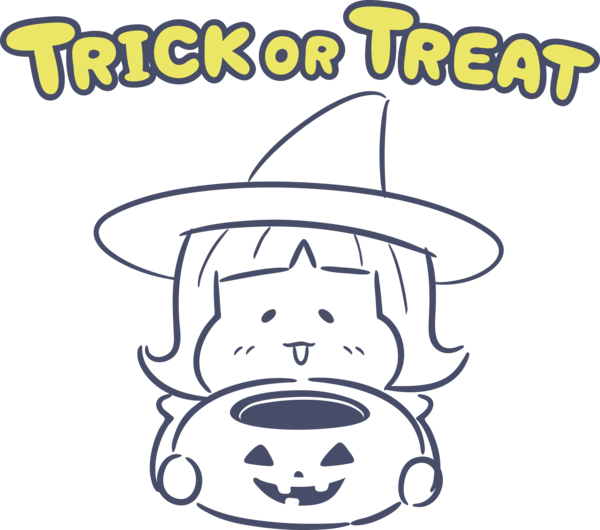 Transparent Halloween Line art Copying for Trick Or Treat for Halloween