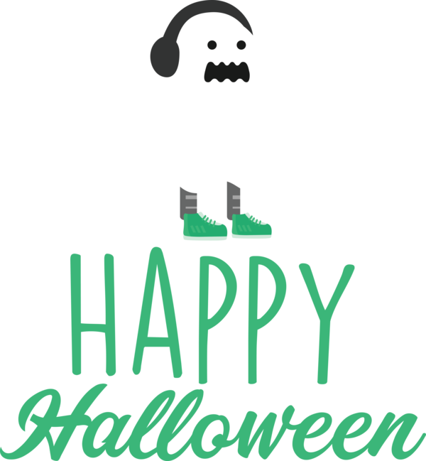 Transparent Halloween Logo Green Line for Happy Halloween for Halloween