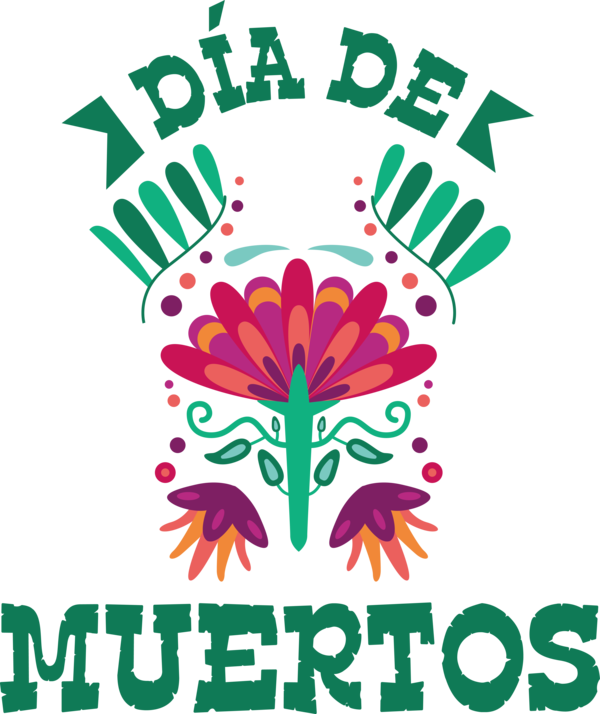 Transparent Day of the Dead Logo Text Tree for Día de Muertos for Day Of The Dead