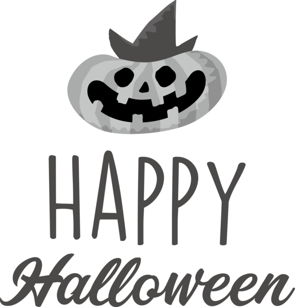 Transparent Halloween Logo Font Black and white for Happy Halloween for Halloween