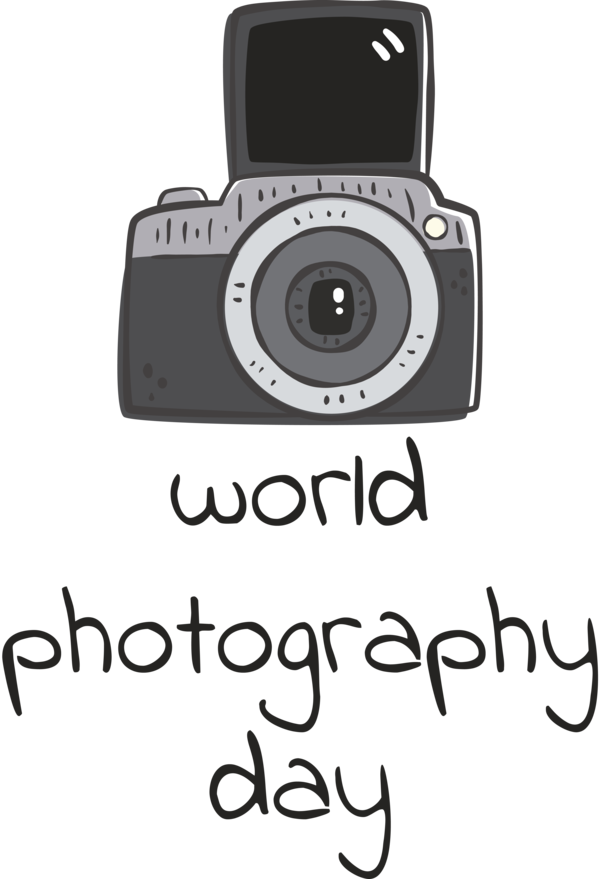 Transparent World Photography Day Digital Camera Camera Lens Black and white for Photography Day for World Photography Day