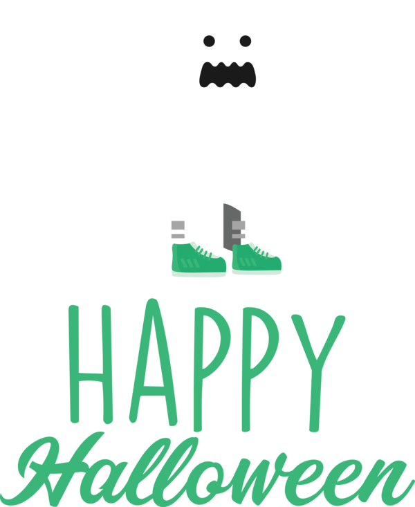 Transparent Halloween Logo Green Line for Happy Halloween for Halloween