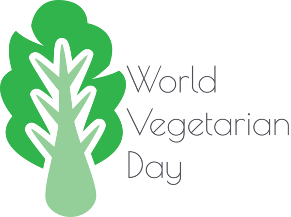 Transparent World Vegetarian Day Logo Meter Leaf for Vegetarian Day for World Vegetarian Day