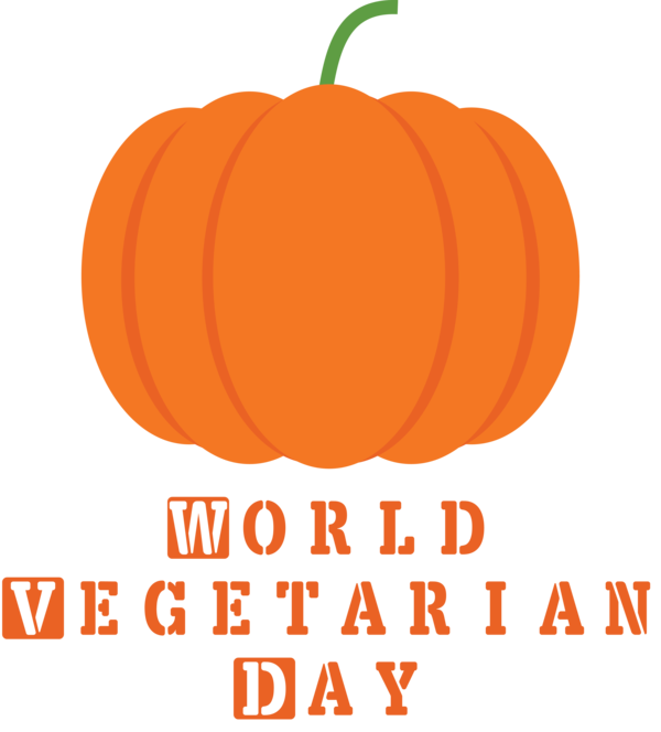 Transparent World Vegetarian Day Squash Jack-o'-lantern Natural food for Vegetarian Day for World Vegetarian Day