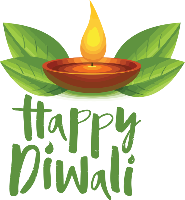 Transparent Diwali Logo Leaf Font for Happy Diwali for Diwali