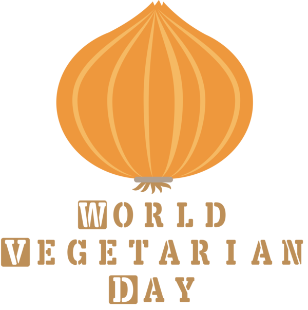 Transparent World Vegetarian Day Logo Pumpkin Produce for Vegetarian Day for World Vegetarian Day