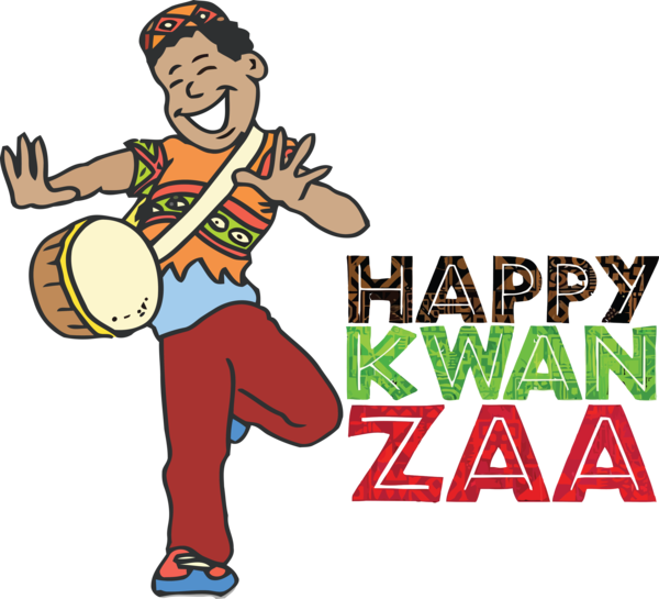 Transparent Kwanzaa Cartoon Logo Hand Drum for Happy Kwanzaa for Kwanzaa