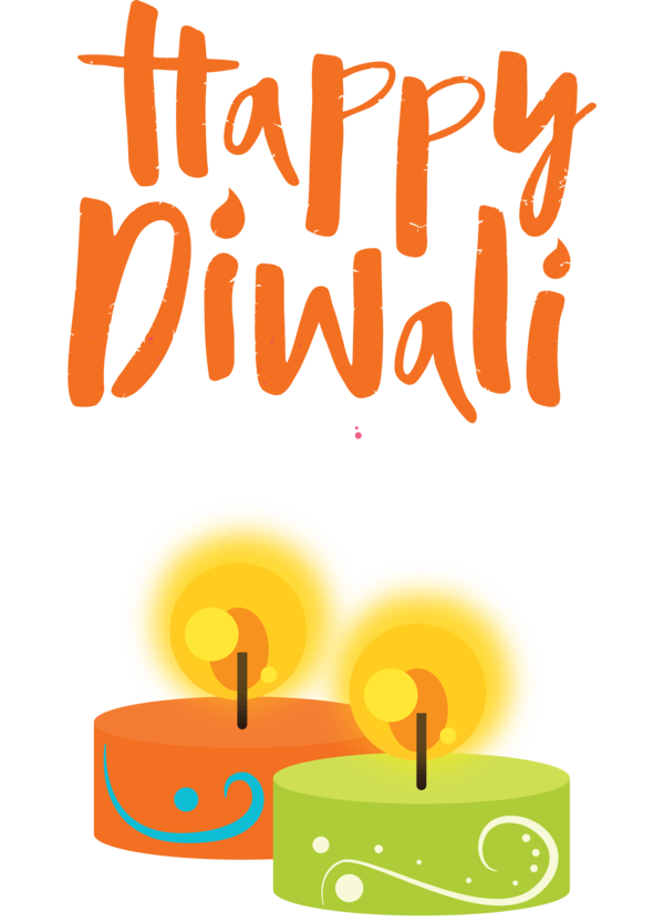 Transparent Diwali Yellow Text Design for Happy Diwali for Diwali
