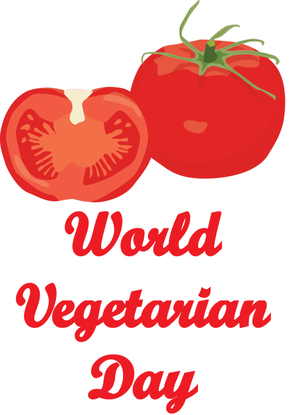 Transparent World Vegetarian Day Tomato Natural food Superfood for Vegetarian Day for World Vegetarian Day
