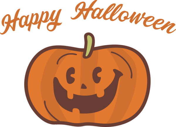 Transparent Halloween Jack-o'-lantern Squash Cartoon for Happy Halloween for Halloween