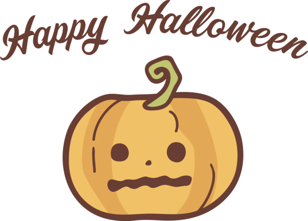 Transparent Halloween Jack-o'-lantern Cartoon Squash for Happy Halloween for Halloween